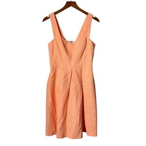 Shoshanna Serena Jacquard Orange‎ A-Line Sleeveless Dress Womens Size 2